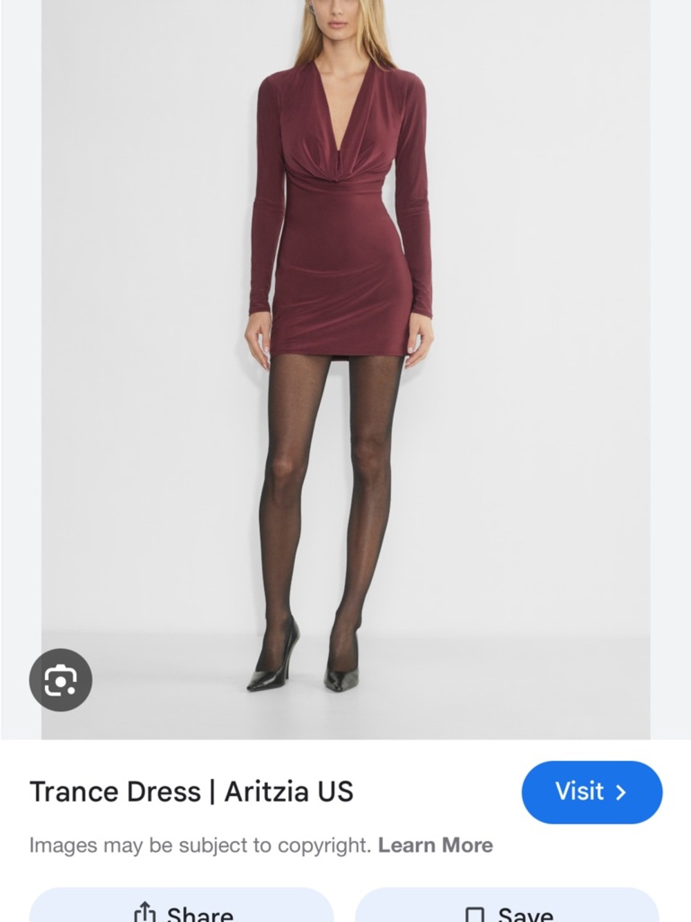 Aritzia Trance Long-Sleeve Mini Dress in Burgundy